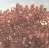 50g 4x3mm Crystal Pink Golden Lustre Tiny Cubes